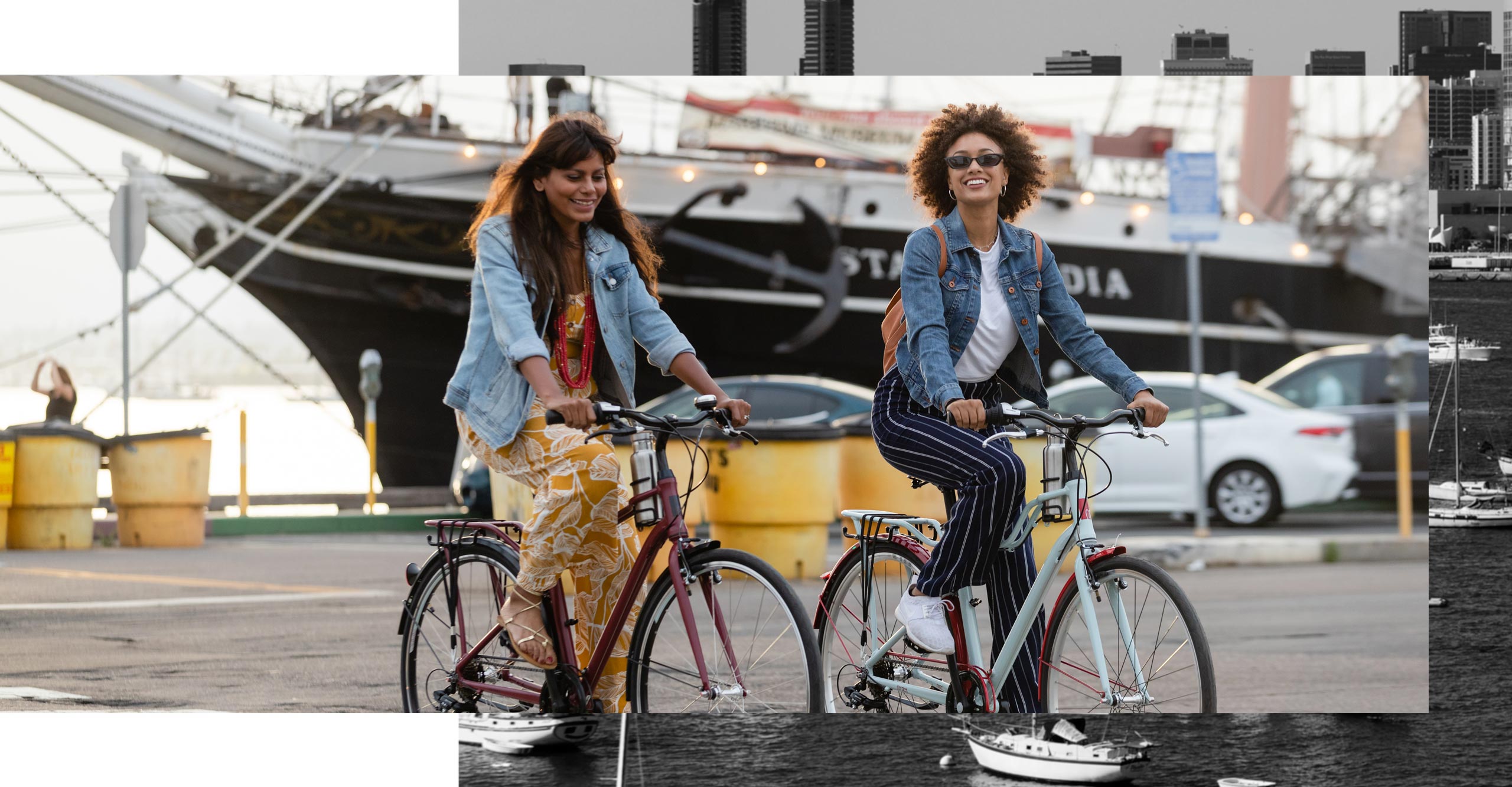 women riding bikes